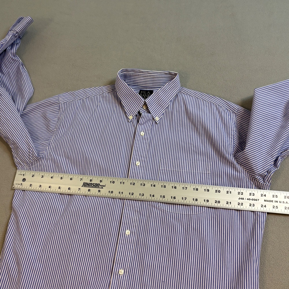 Jos A Bank Executive Collection 16.5 35 Blue White Striped Button Down Shirt - Picture 5 of 7